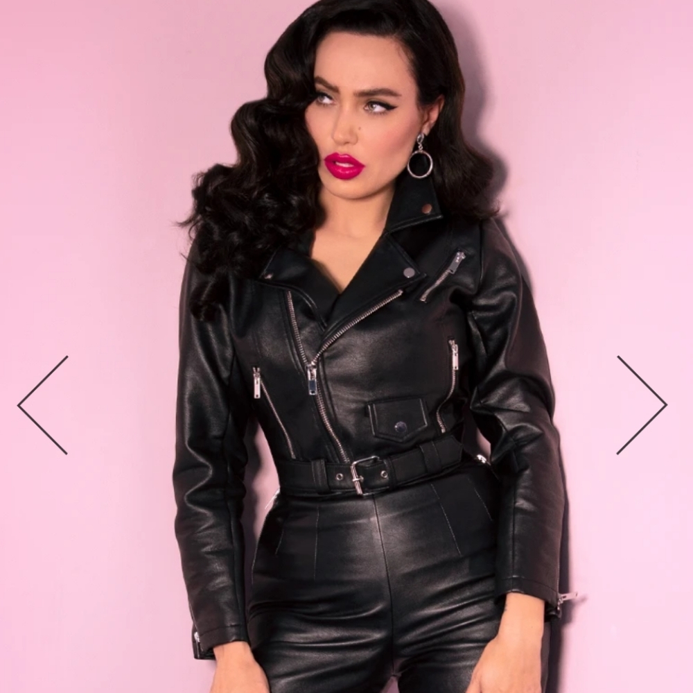 Vixen Micheline Pitt Bad Girl Cropped Moto Jacket